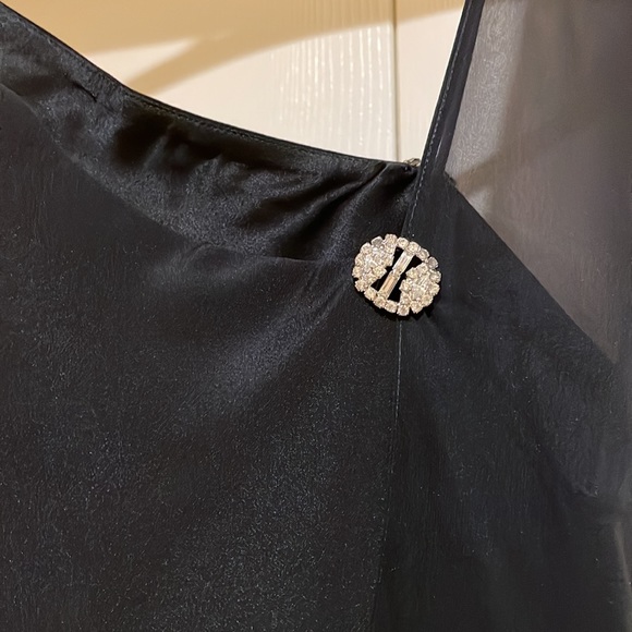 MELINDA ENG COUTURE BLACK 100% SILK GOWN size 10 - Picture 8 of 10